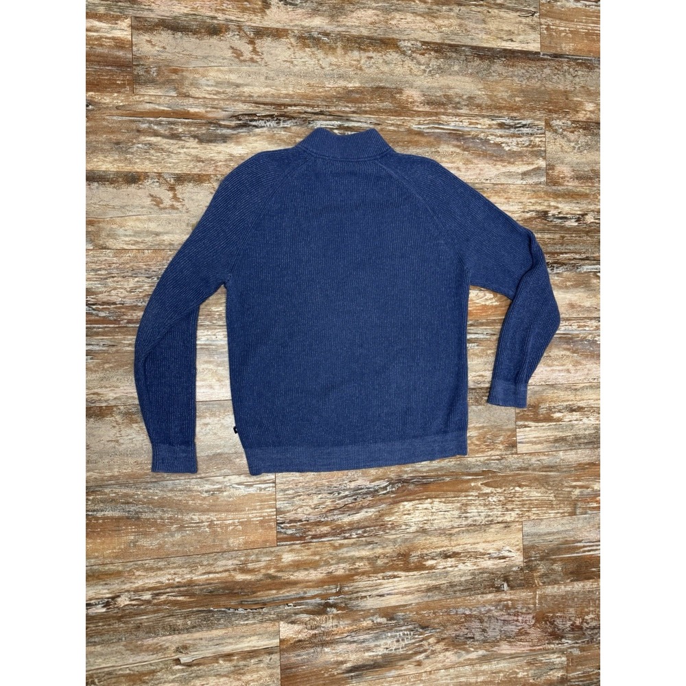 Mens Tommy Bahama Thick Cable Knit 1/4 Zip Pullover Sweater Size Large Blue - Picture 2 of 7